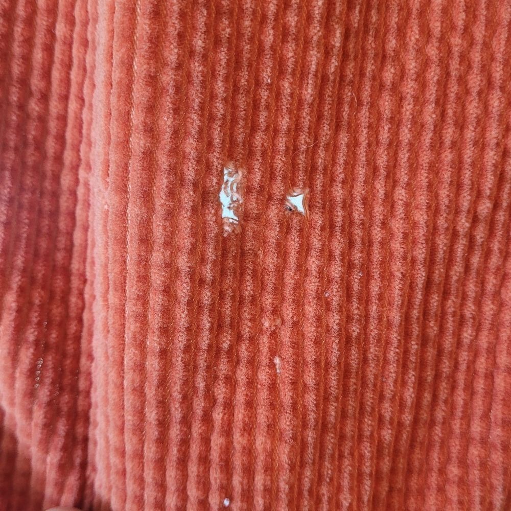 L.L. Bean Vintage Rust Orange Corduroy Button Front Top Women's Size LP - Picture 6 of 6